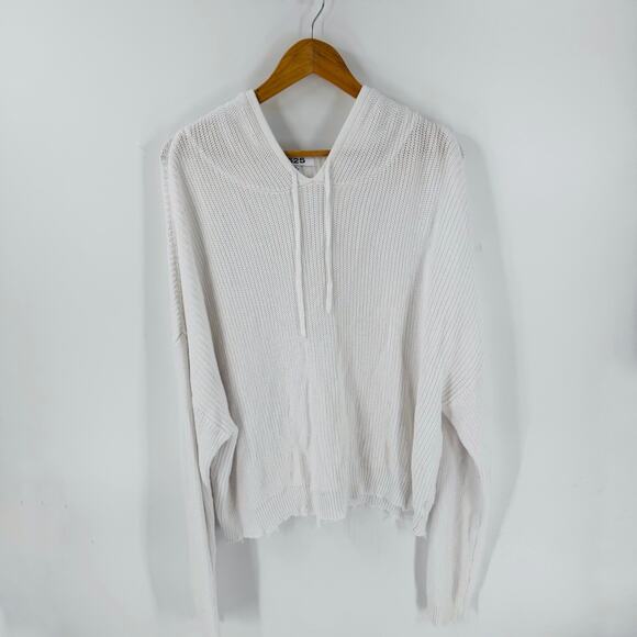 525 America Knit Hoodie Sweater White Lightweight Slouchy Pullover XL - Picture 9 of 9